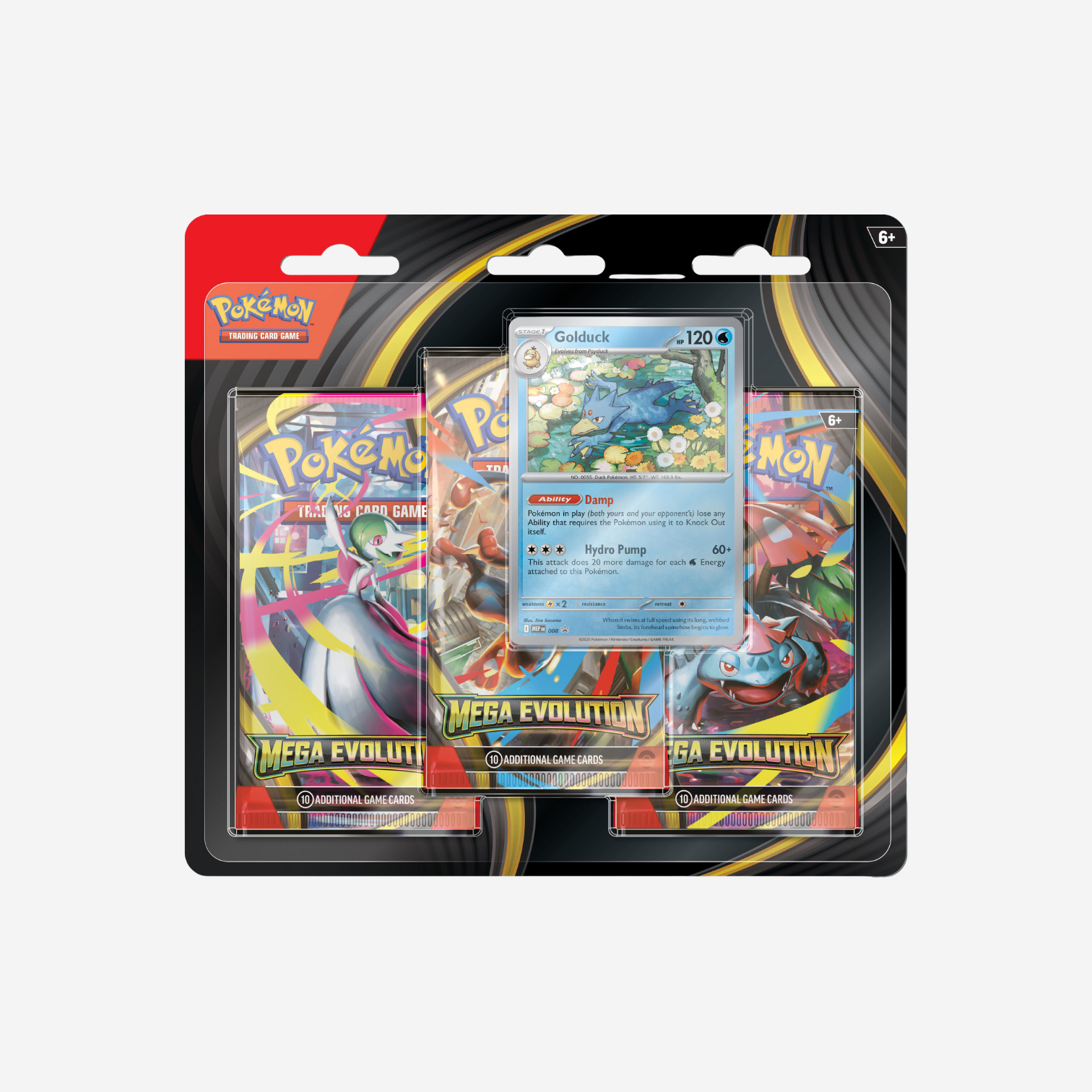 Pokemon TCG: Mega Evolution 3-Pack Blister Golduck (PREVENTA)