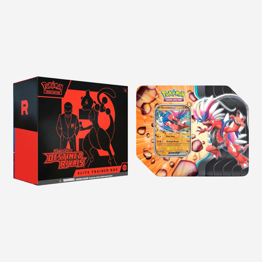 Bundle: Destined Rivals-Elite Trainer Box + Journey Together Slashing Legends Tin Koraidon